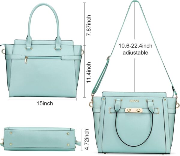 Limited 50% off with code 50DX6D1V on Laptop Bag for Women,15.6 Inch Multi Pocket Padded Tote Bags - Image 4
