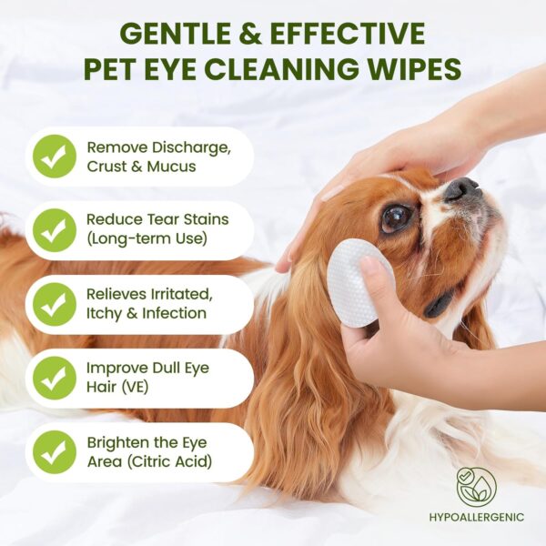 50% Limited Time Off On Eye Wipes for Dogs & Cats, Hypoallergenic Dog Eye Wipes Cleaner - Image 9