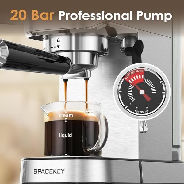 22% Off on Spacekey Espresso Machine 20 Bar, Professional 1350W Espresso Maker - Image 6