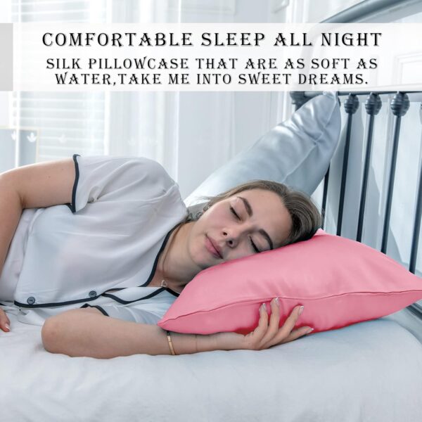 40% Limited Time Off on Natural Mulberry Silk Pillowcase for Hair and Skin Queen Size 20"X30" Silk Pillow Case - Image 3