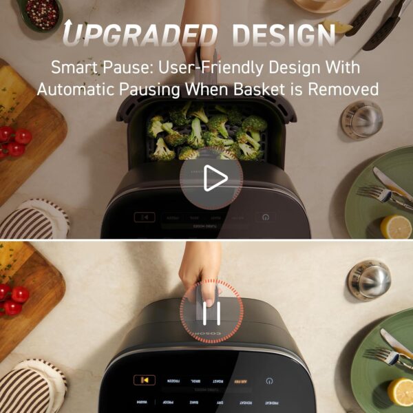 25% Off ON COSORI Air Fryer 9-in-1, Compact & Large 6-Qt, Fast Turbo Modes, 90°–450°F Even Results With Precise Temperature Control, Up to 95% Less Oil*, Roast, Bake, Dry, Reheat, Frozen, Broil, Proof, Grey - Image 3