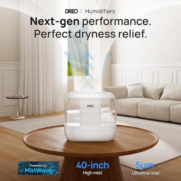 10% Off On Dreo Humidifiers for Bedroom, Top Fill 4L Supersized Cool Mist Humidifier, 32H Runtime, 28 dB Quiet Ultrasonic Air Humidifier for Large Room - Image 9