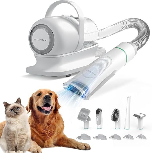 65% Limited Time Off on Pro Pet Grooming Kit & Vacuum Suction 99% Pet Hair for Dogs Cats and Other Animals