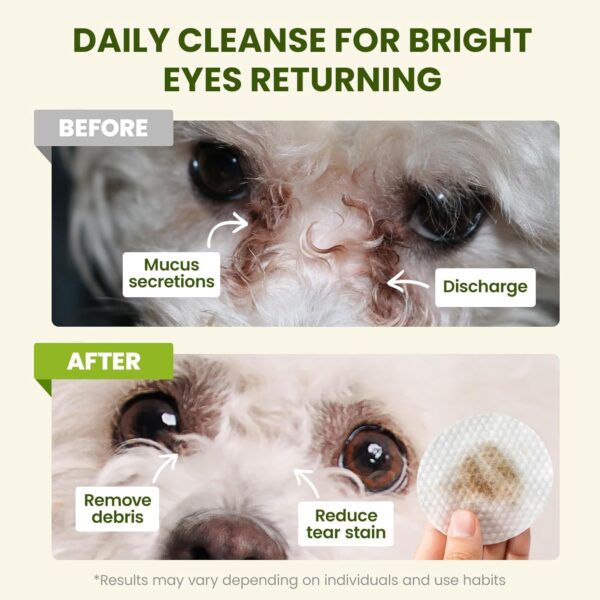 50% Limited Time Off On Eye Wipes for Dogs & Cats, Hypoallergenic Dog Eye Wipes Cleaner - Image 8
