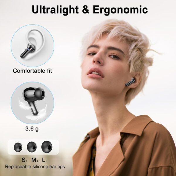 88% Limited Time Off on Wireless Earbuds, 2025 Bluetooth 5.4 Headphones Hi-Fi Stereo 3D Bass Ear Buds - Image 3