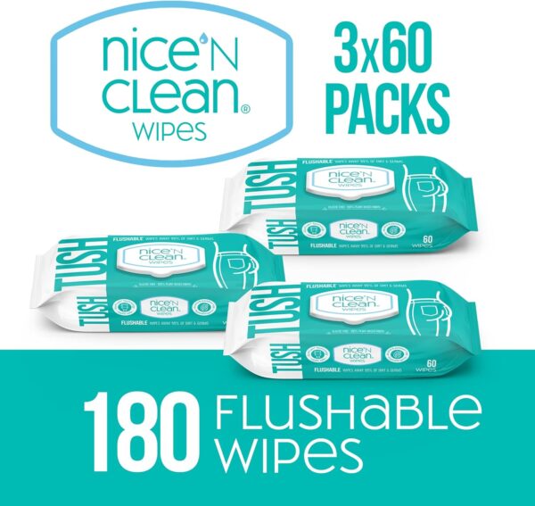 19% Limited Time Off On Nice 'N Clean Adult Flushable Wipes (3 x 60 Count) - Image 3