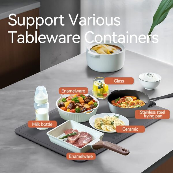 40% OFF ON Portable Electric Warming Tray, Food Warming Mat with Adjustable Temperature, Silicone Foldable Food Warmer Fast Heating Mat - Image 7