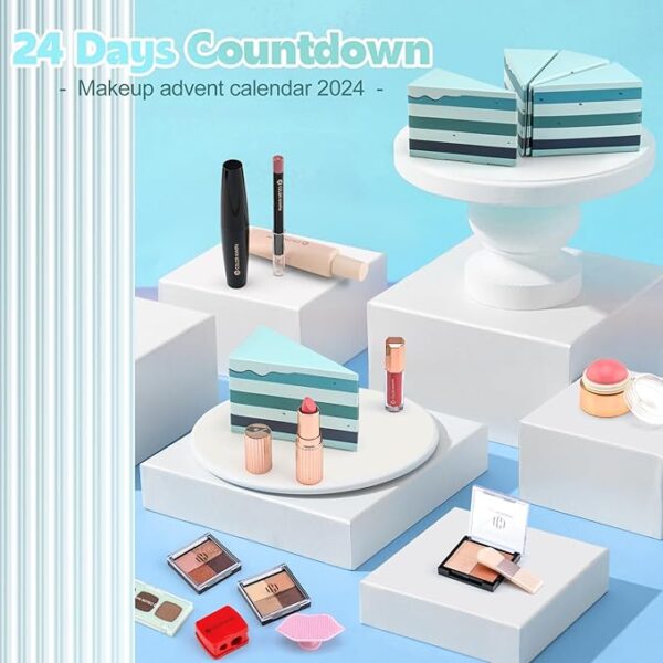 42% OFF on Color Nymph Makeup Advent Calendar, 24 Days Advent Calendar Valentines Day Birthday Makeup Gift Sets for Beauty Cosmetics Kit For Teens Girlfriend Daughters Surprise Holiday Gift Mint Green - Image 5