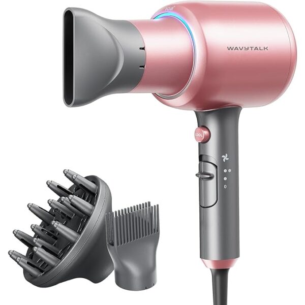42% Limited Time Off ON Wavytalk Hair Dryer, Blown Away Ionic Hair Dryer for Curly Hair with Diffuser, 1875W Fast