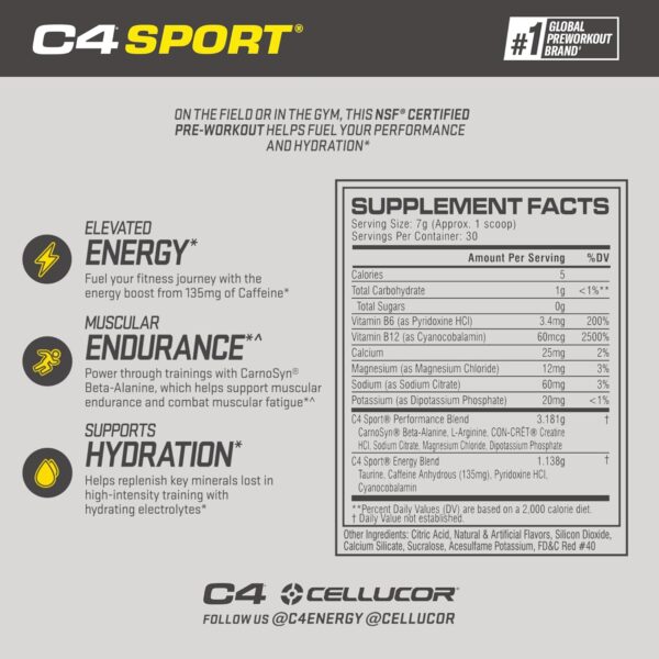 20% Limited Time Off On Cellucor C4 Sport Pre Workout Powder Fruit Punch - NSF Certified for Sport | 30 Servings, Packaging may vary. - Image 8