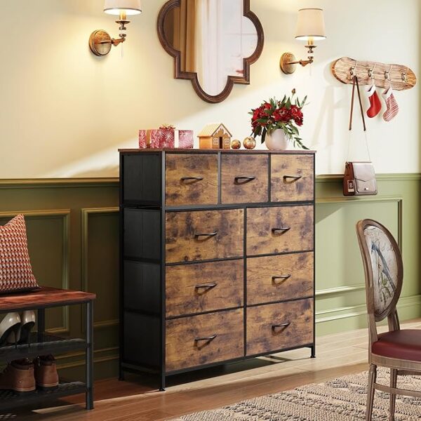 43% Limited Time OFF on WLIVE 9-drawer Dresser, Fabric Storage Tower for Bedroom, Hallway, Entryway, Closet - Image 7