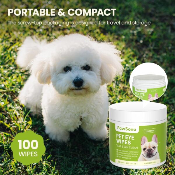 50% Limited Time Off On Eye Wipes for Dogs & Cats, Hypoallergenic Dog Eye Wipes Cleaner - Image 2