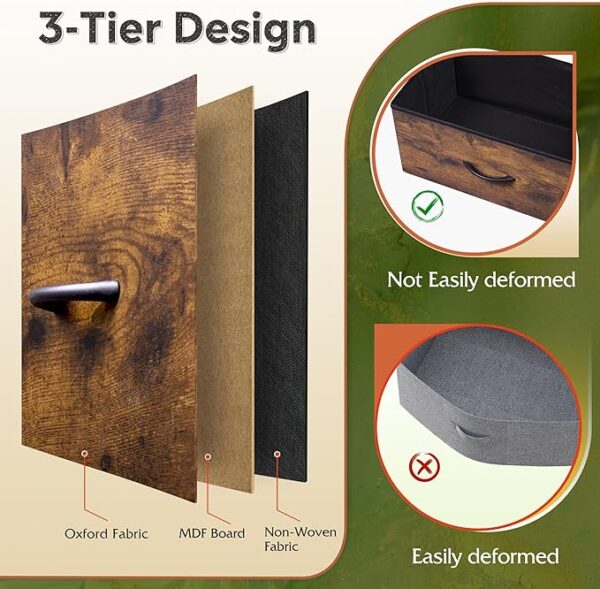 43% Limited Time OFF on WLIVE 9-drawer Dresser, Fabric Storage Tower for Bedroom, Hallway, Entryway, Closet - Image 5