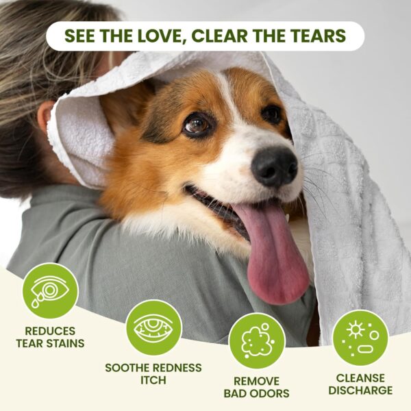 50% Limited Time Off On Eye Wipes for Dogs & Cats, Hypoallergenic Dog Eye Wipes Cleaner - Image 3