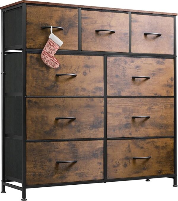 43% Limited Time OFF on WLIVE 9-drawer Dresser, Fabric Storage Tower for Bedroom, Hallway, Entryway, Closet