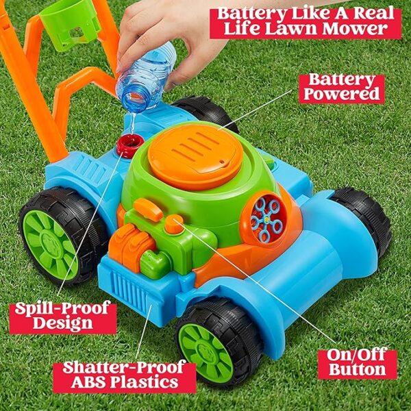 40% Limited Time Off on SLOOSH Bubble Lawn Mower Toddler Toys - Kids Bubble Machine Summer Outdoor Push Toy Games, - Image 6
