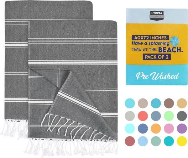 10% Off On Utopia Towels Pack of 2 Turkish Beach Towel, 40 by 72 Inches, Oversized 100% Cotton