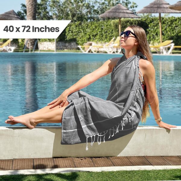 10% Off On Utopia Towels Pack of 2 Turkish Beach Towel, 40 by 72 Inches, Oversized 100% Cotton - Image 2