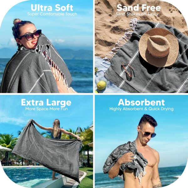 10% Off On Utopia Towels Pack of 2 Turkish Beach Towel, 40 by 72 Inches, Oversized 100% Cotton - Image 6