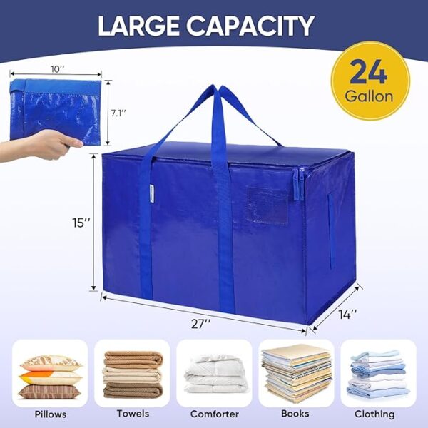 45% Limited Time Off On TICONN 6 Pack Extra Large Heavy Duty Moving Bags with Zippers & Carrying Handles - Image 4