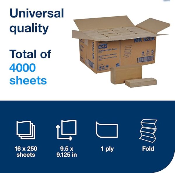 38% Limited Time OFF on Tork Multifold Hand Towel, Natural, 100% recycled - Image 3