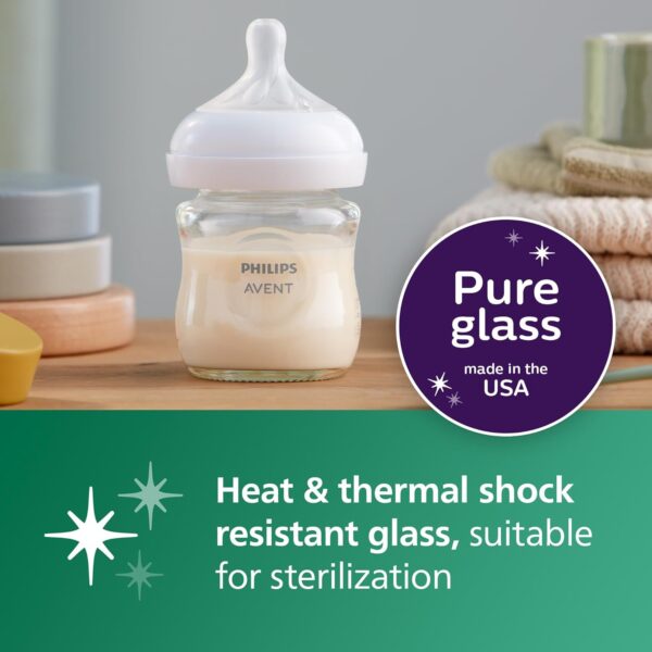 Philips Avent Natural Glass Baby Bottles with Natural Response Nipples - Image 8
