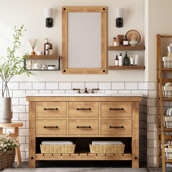 39% Limited Time Off on QEEIG Bathroom Shelves Over Toilet - Wall Mounted Floating Shelves Toilet - Image 3