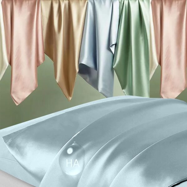 26% Off On Mulberry Silk Pillowcase, Standard Size - Cooling, Anti-Acne, Hidden Zipper - Aqua Blue - Image 5