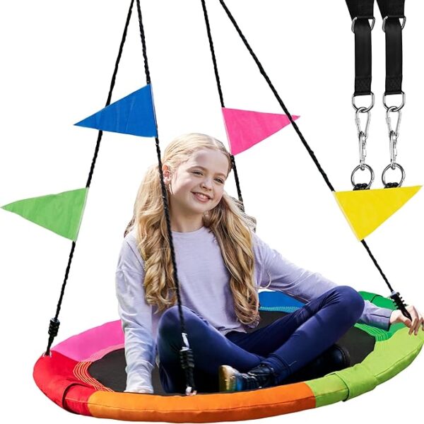 40% Limited Time Off On Tree Swing – 25 Inch Saucer Swing for Kids Outdoor
