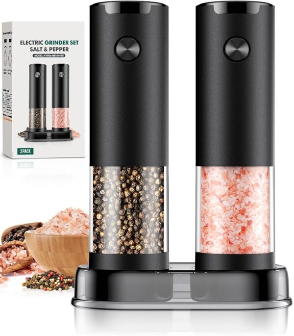 20% OFF ON Electric Salt and Pepper Grinder Set Automatic Battery Pepper Mill Shakers