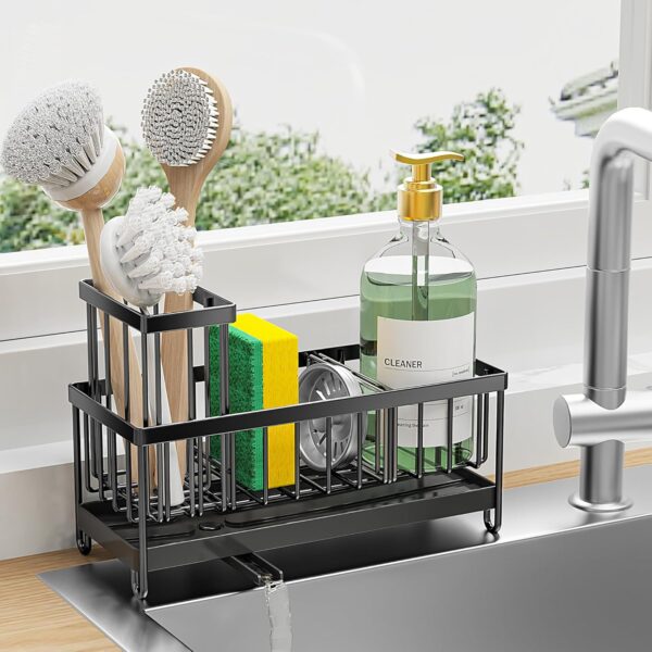 44% Limited Time Off on Cisily Black Sponge Holder for Kitchen Sink, Brush Holder, Kitchen Countertop etc.