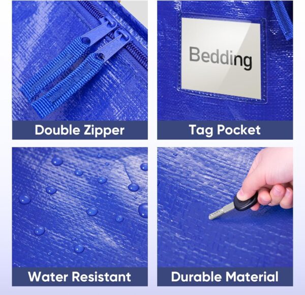 45% Limited Time Off On TICONN 6 Pack Extra Large Heavy Duty Moving Bags with Zippers & Carrying Handles - Image 2
