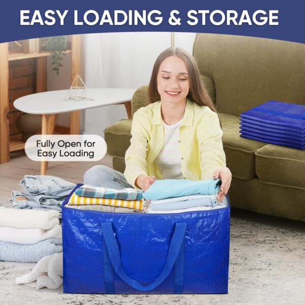 45% Limited Time Off On TICONN 6 Pack Extra Large Heavy Duty Moving Bags with Zippers & Carrying Handles