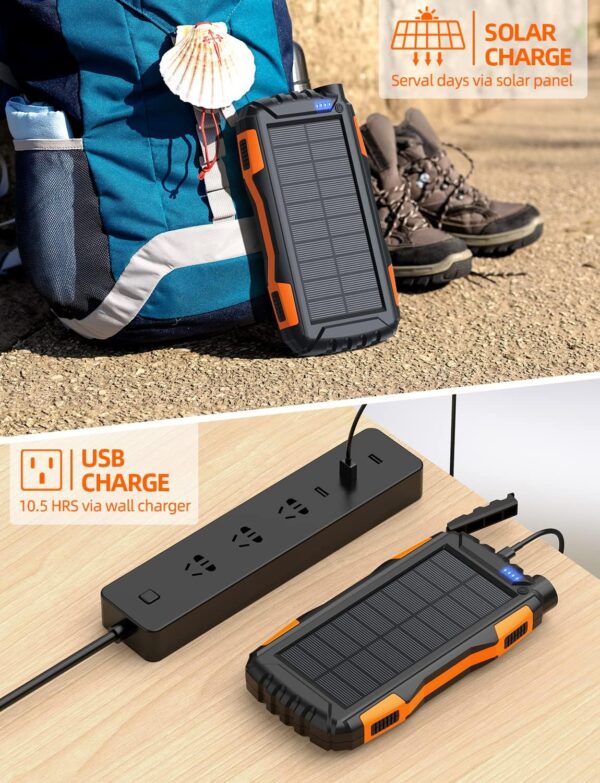 49% Limited Time Deal on Power-Bank-Solar-Charger - 42800mAh Portable Charger,Solar Power Bank,Fast Charger Built-in Super Bright Flashlight - Image 6